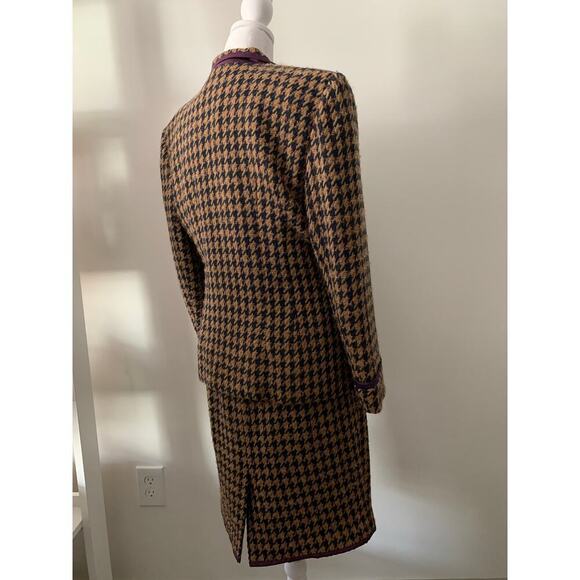 Vintage 1980 Christian Dior Herringbone Wool 2pc Set - Picture 10 of 10